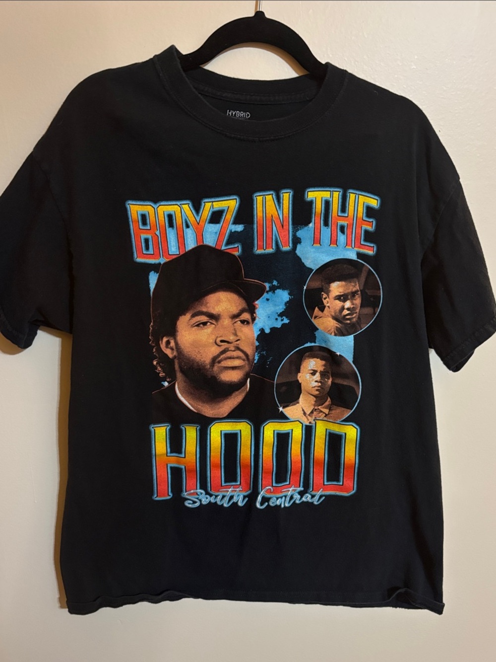 Hybrid Apparel Black 'Boyz in the Hood' Multicolor Graphic Tee